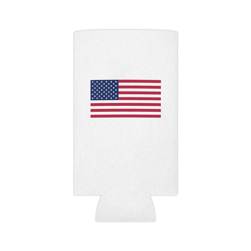 Can Cooler - American Flag & "Make America Run By Americans" Patriotic Beverage Koozie