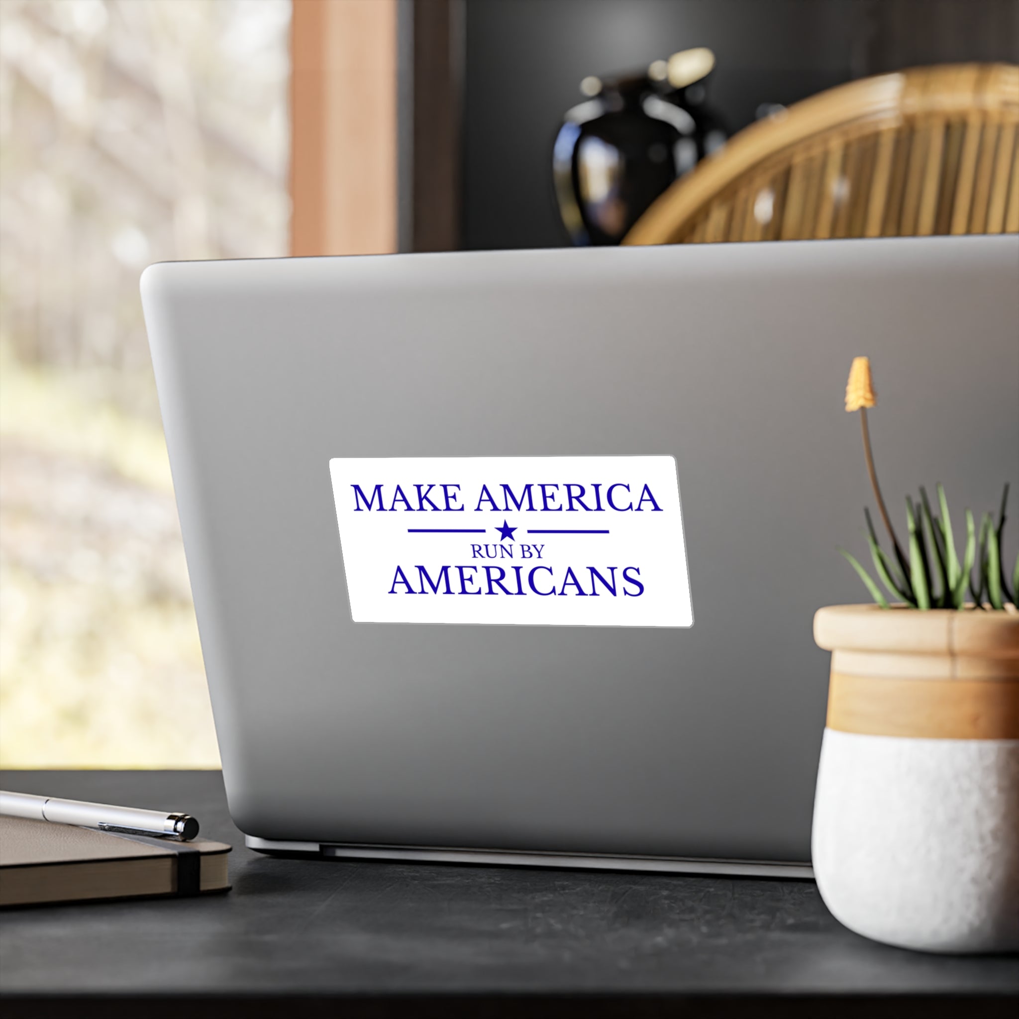 Make America Run By Americans Vinyl Sticker — Patriotic Kiss-Cut Decal for Windows, Laptops & Cars