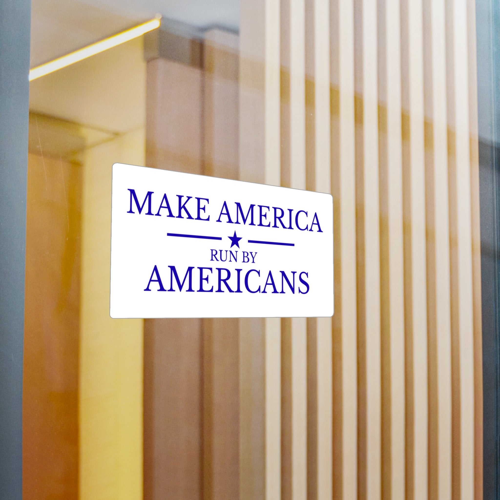 Make America Run By Americans Vinyl Sticker — Patriotic Kiss-Cut Decal for Windows, Laptops & Cars
