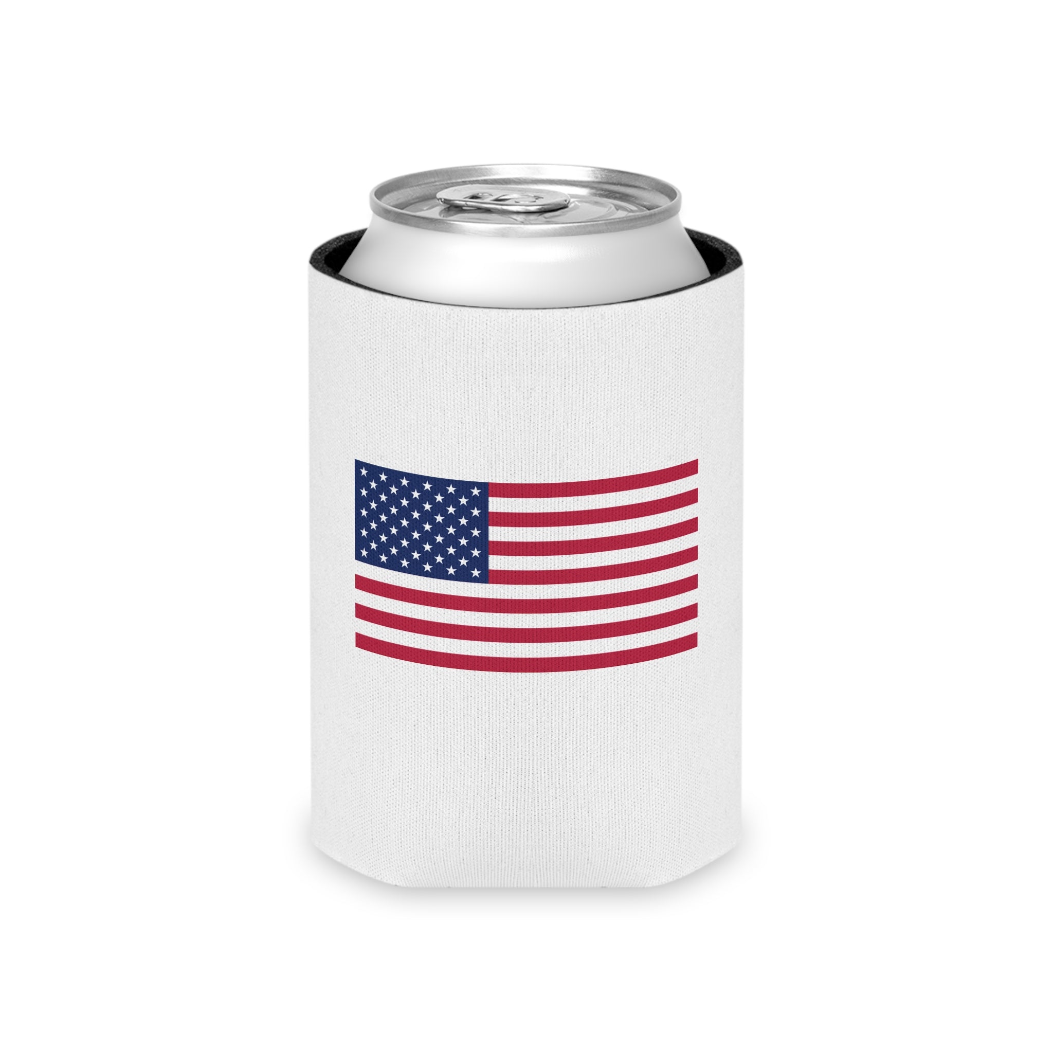 Can Cooler - American Flag & "Make America Run By Americans" Patriotic Beverage Koozie