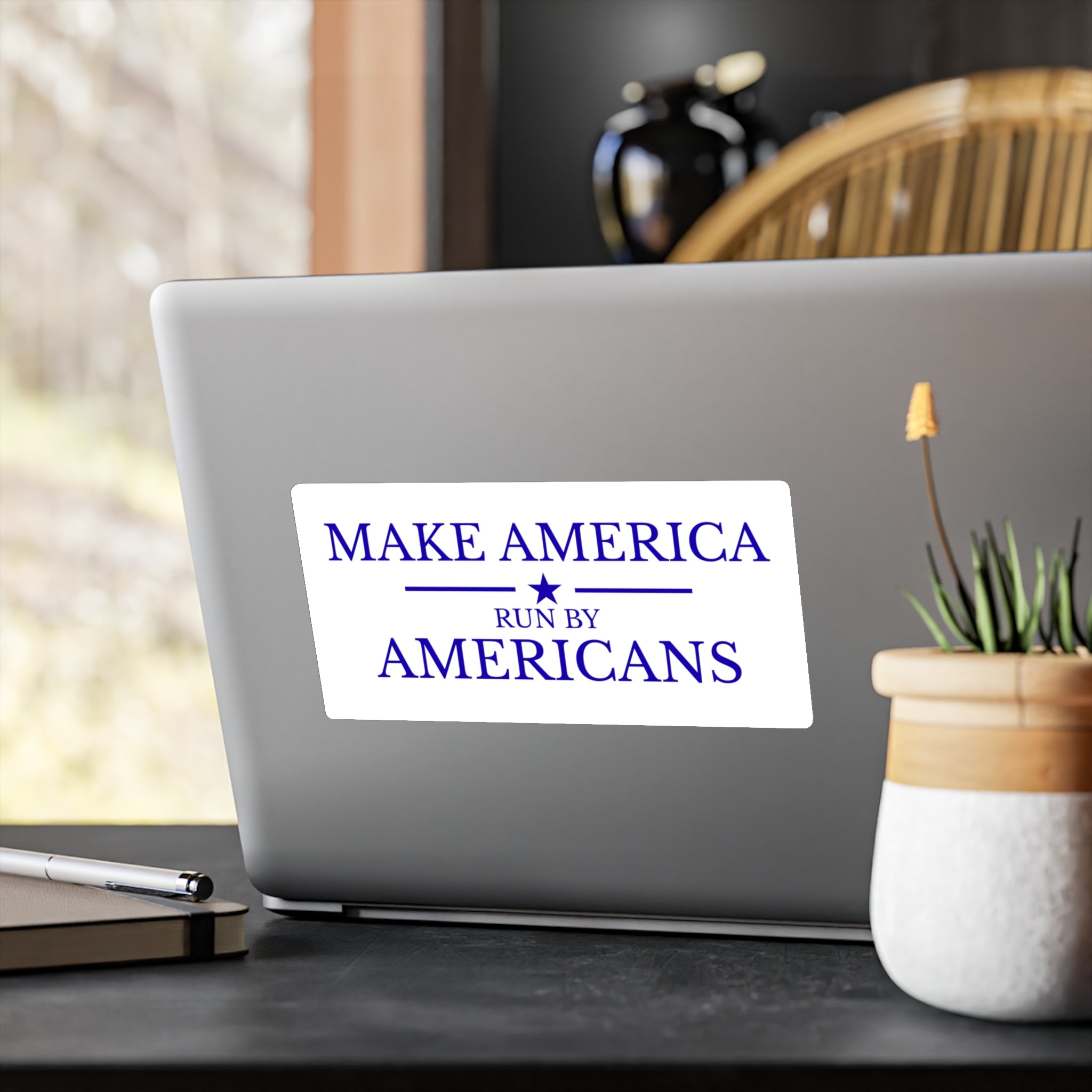 Make America Run By Americans Vinyl Sticker — Patriotic Kiss-Cut Decal for Windows, Laptops & Cars