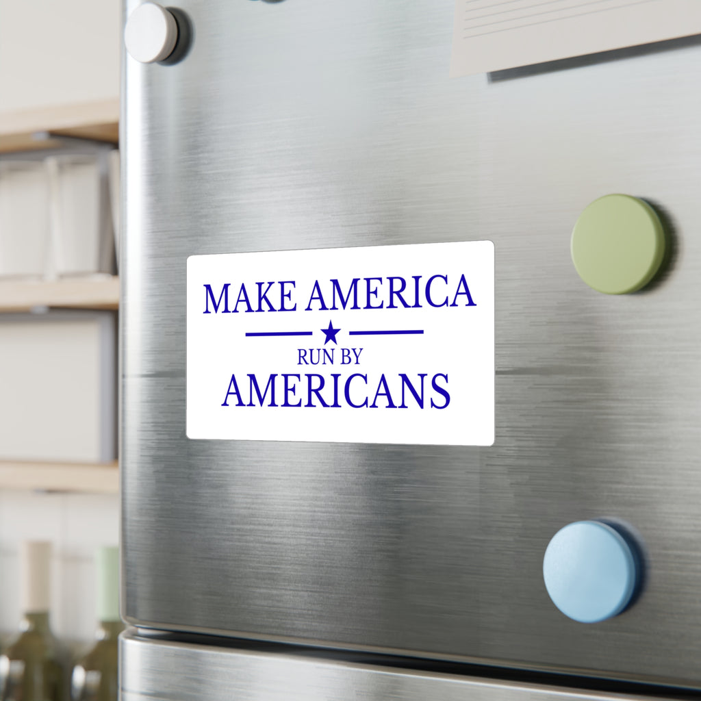 Make America Run By Americans Vinyl Sticker — Patriotic Kiss-Cut Decal for Windows, Laptops & Cars