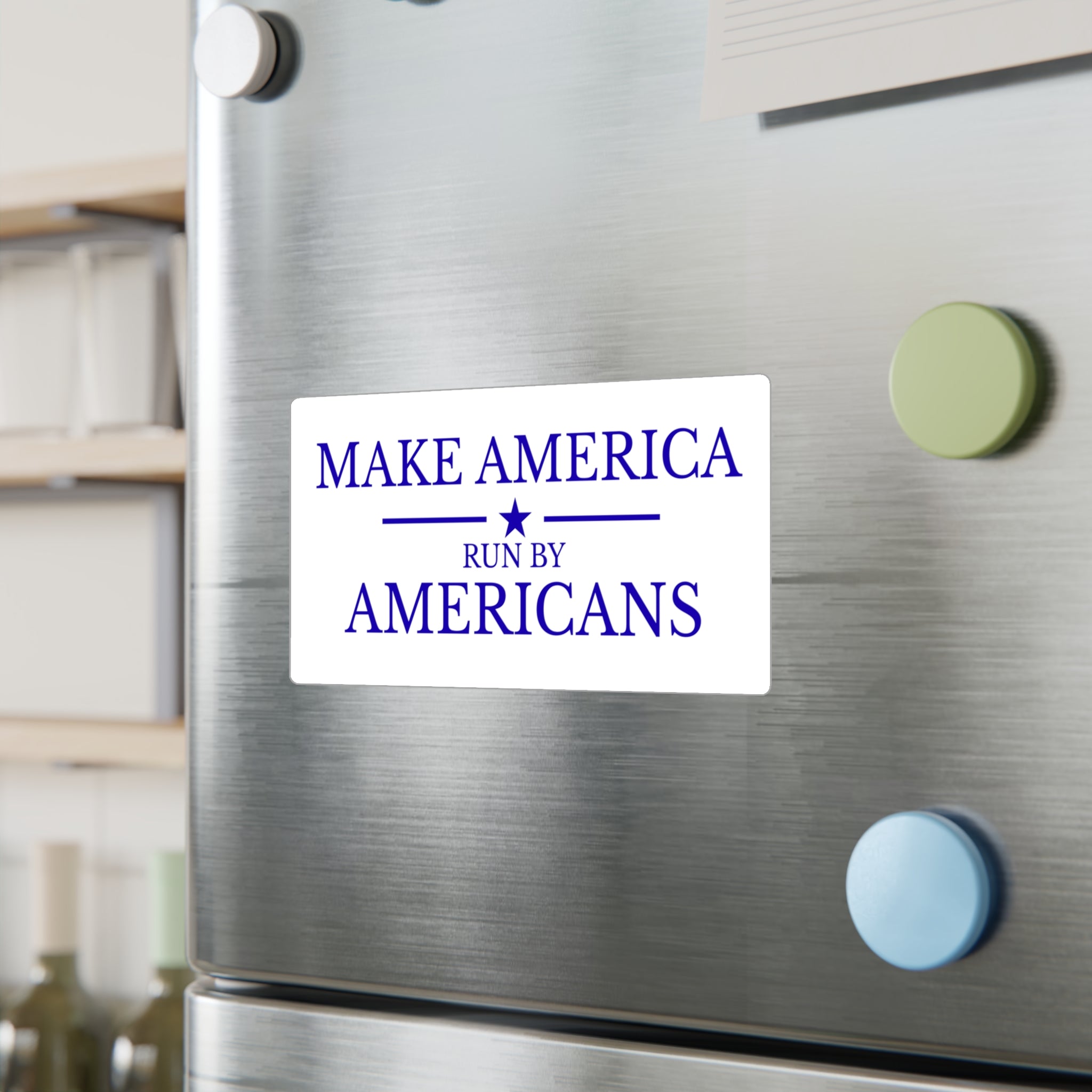Make America Run By Americans Vinyl Sticker — Patriotic Kiss-Cut Decal for Windows, Laptops & Cars
