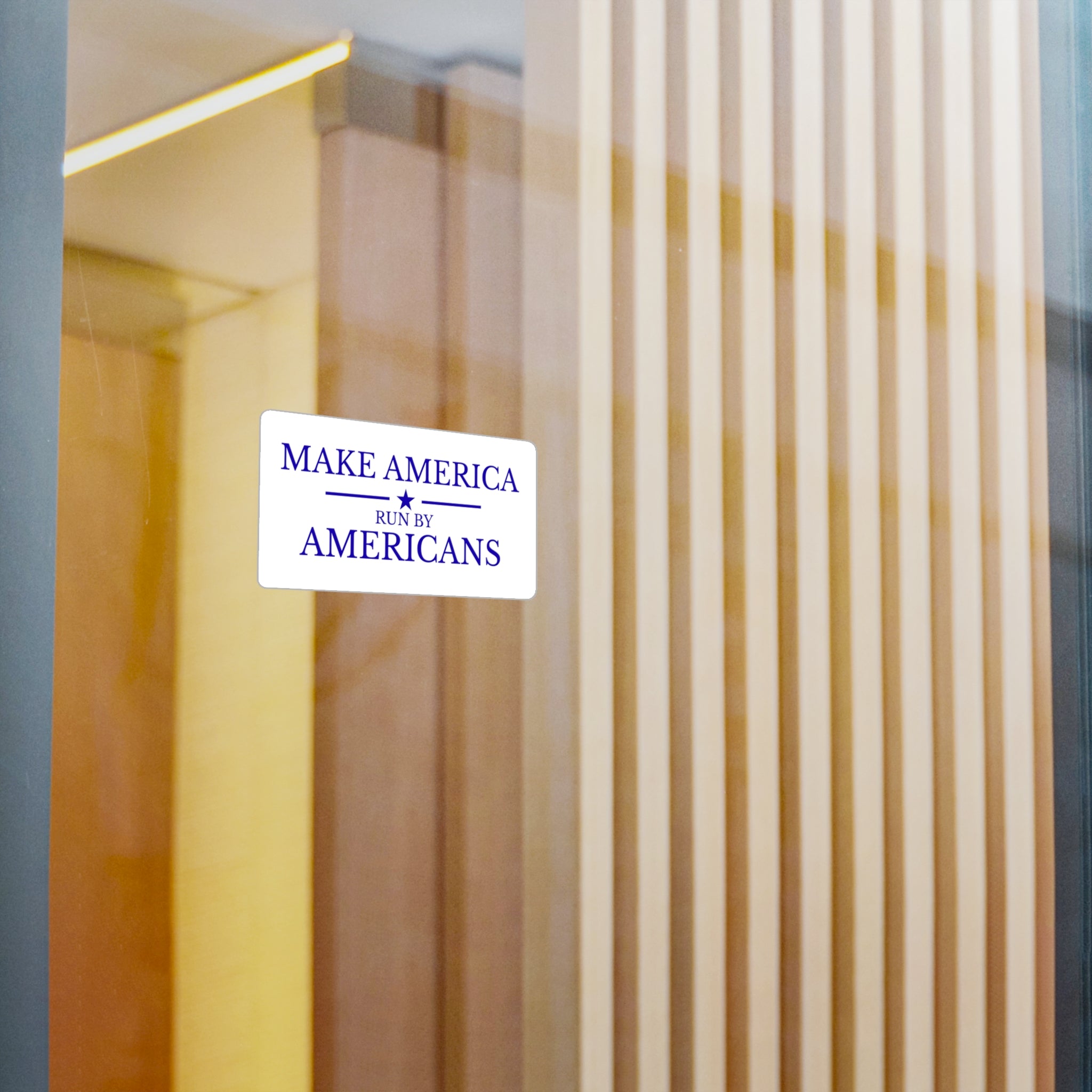 Make America Run By Americans Vinyl Sticker — Patriotic Kiss-Cut Decal for Windows, Laptops & Cars