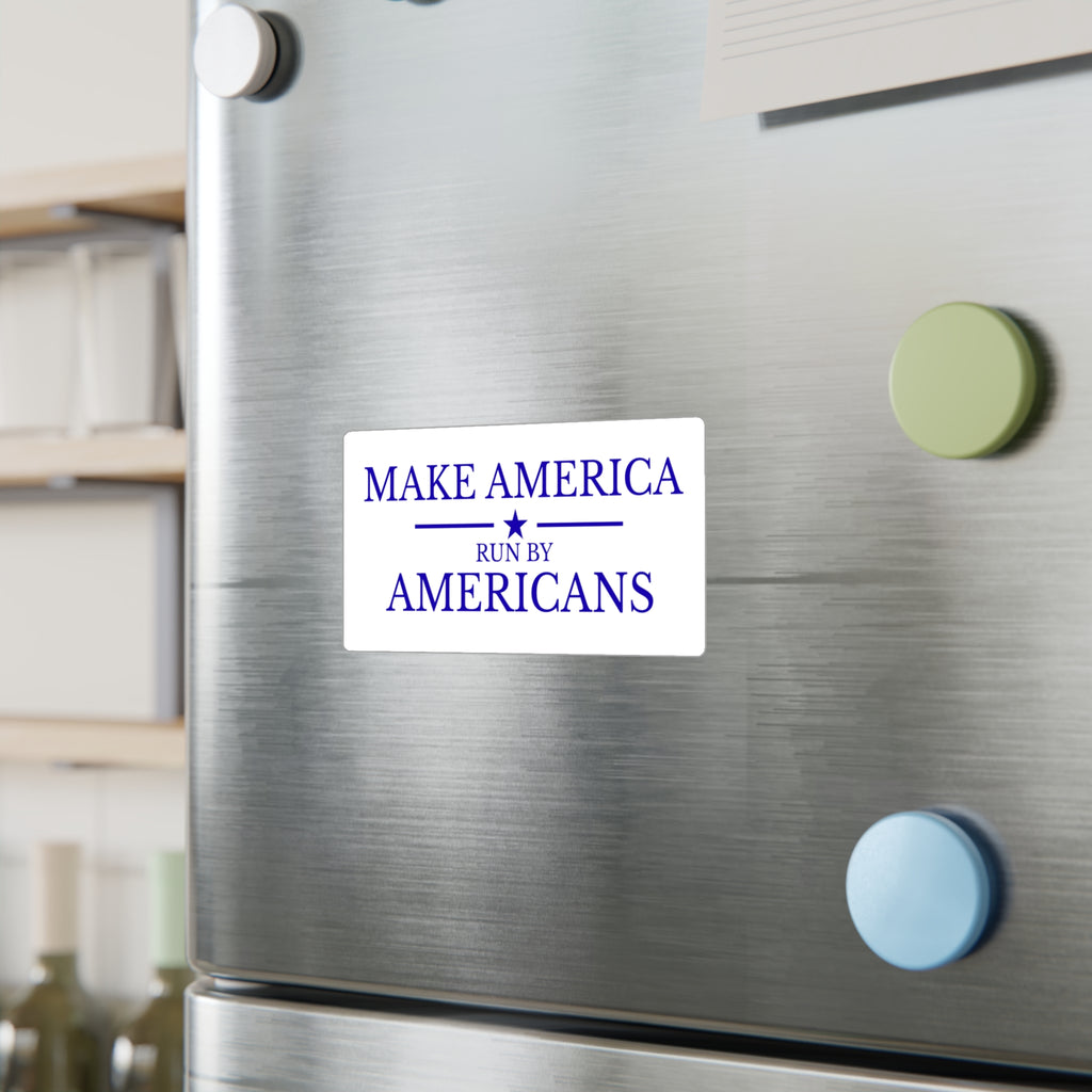 Make America Run By Americans Vinyl Sticker — Patriotic Kiss-Cut Decal for Windows, Laptops & Cars