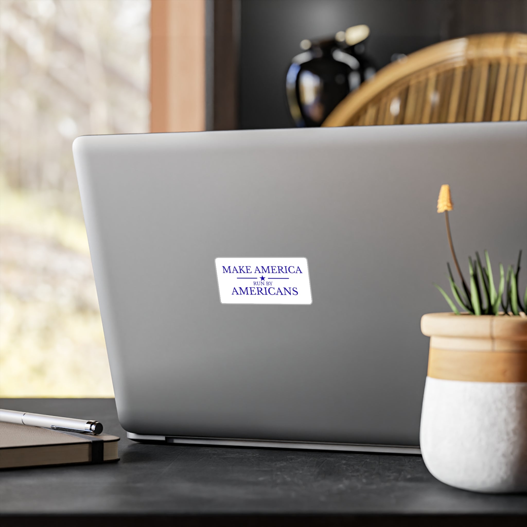 Make America Run By Americans Vinyl Sticker — Patriotic Kiss-Cut Decal for Windows, Laptops & Cars