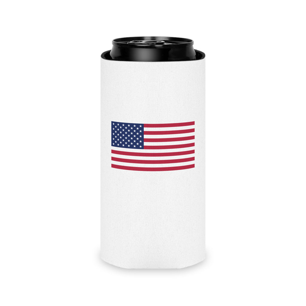 Can Cooler - American Flag & "Make America Run By Americans"