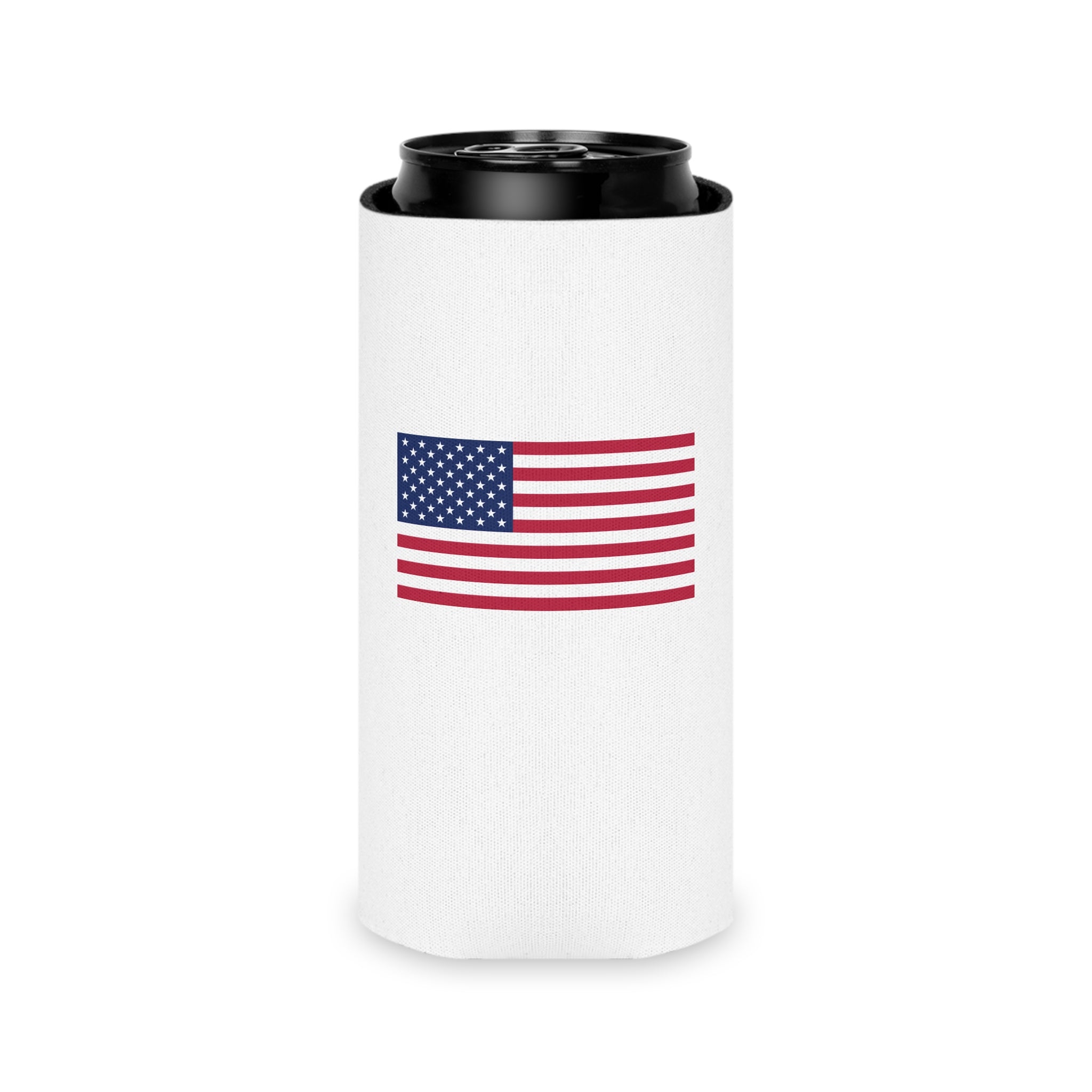 Can Cooler - American Flag & "Make America Run By Americans"